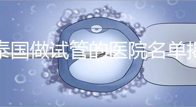 泰國做試管的醫(yī)院名單揭曉,一覽頂尖機(jī)構(gòu),輕松幫你選擇!